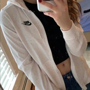 NIKE White & Pink Speckled Hoodie Size Small